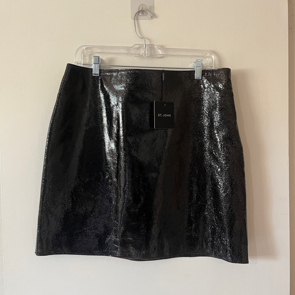 St. John 100% Leather Mini Skirt